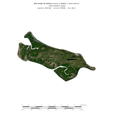 Brezilya 'ya ait olan Güney Atlantik Okyanusu' ndaki Ilha Grande do Paulino, 13 Eylül 2023 'te çekilmiş bir uydu görüntüsüyle izole edildi.
