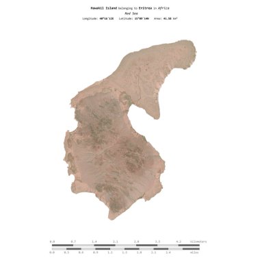 Eritre 'ye ait Kızıl Deniz' deki Hawakil Adası, 29 Aralık 2023 'te çekilen bir uydu görüntüsüyle izole edildi.