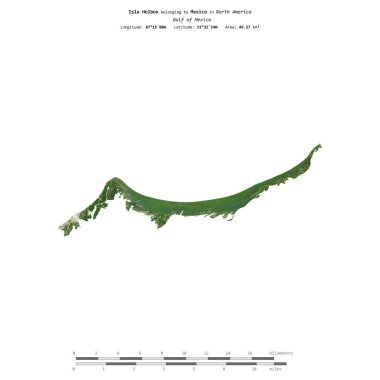 Meksika Körfezi 'ndeki Holbox adası, 30 Ocak 2020' de çekilmiş bir uydu görüntüsüyle izole edilmiş.