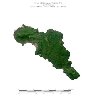 Vietnam 'a ait olan Güney Çin Denizi' ndeki Hon Lon Adası, 1 Temmuz 2021 'de çekilmiş uydu görüntüsüyle izole edilmiştir.