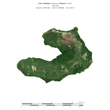 Malezya 'ya ait Sulu Denizi' ndeki Pulau Jambongan 20 Haziran 2018 'de çekilmiş bir uydu görüntüsüyle izole edildi.
