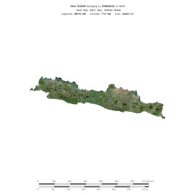 Endonezya 'ya ait Java Denizi' ndeki Java Adası, 13 Şubat 2023 'te çekilmiş bir uydu görüntüsüyle izole edilmiştir.