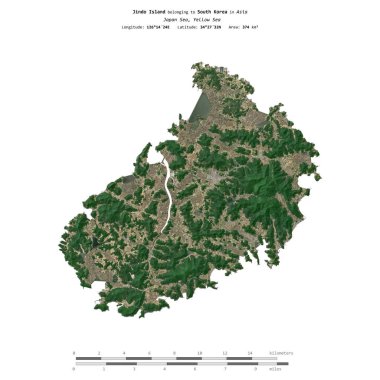 Güney Kore 'ye ait olan Japon Denizi' ndeki Jindo Adası, 16 Mayıs 2024 'te çekilmiş bir uydu görüntüsüyle izole edilmiştir.