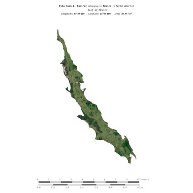 Meksika Körfezi 'ndeki Juan A. Ramirez Adası, 26 Mayıs 2023' te çekilmiş bir uydu görüntüsüyle izole edilmiştir.