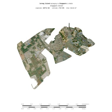 Singapur Boğazı 'ndaki Jurong Adası, 13 Eylül 2017' de çekilmiş bir uydu görüntüsüyle izole edildi.