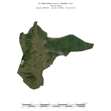 Tayland 'a ait Malacca Boğazı' ndaki Ko Libong Adası, 11 Nisan 2023 'te çekilmiş bir uydu görüntüsüyle izole edildi.