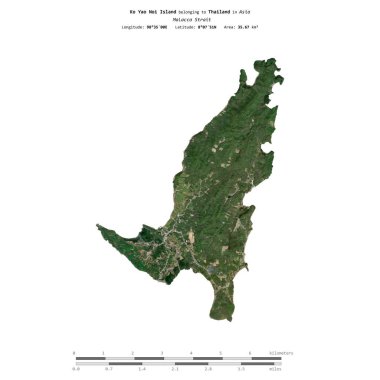 Tayland 'a ait Malacca Boğazı' ndaki Ko Yao Noi Adası, 21 Ocak 2022 'de çekilmiş bir uydu görüntüsüyle izole edilmiştir.