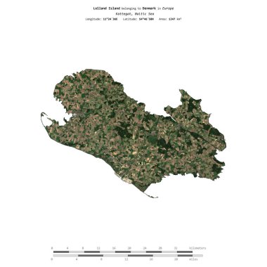 Danimarka 'ya ait Kattegat' taki Lolland Adası, 6 Eylül 2023 'te çekilmiş bir uydu görüntüsüyle izole edildi.