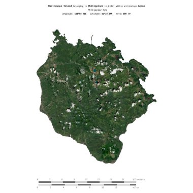 Filipinler 'deki Marinduque Adası, 15 Ağustos 2023' te çekilmiş uydu görüntüsüyle izole edilmiştir.