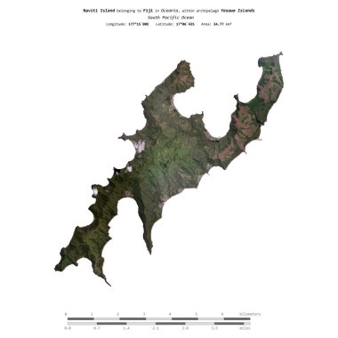Fiji 'ye ait olan Güney Pasifik Okyanusu' ndaki Naviti Adası 22 Aralık 2023 'te çekilmiş uydu görüntüsüyle izole edilmiştir.