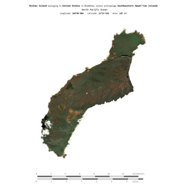 Amerika Birleşik Devletleri 'ne ait Kuzey Pasifik Okyanusu' ndaki Niihau Adası, 1 Ocak 2023 'te çekilmiş uydu görüntüsüyle izole edilmiştir.