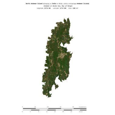 Hindistan 'a ait Bengal Körfezi' ndeki Kuzey Andaman Adası, 11 Mart 2020 'de çekilmiş bir uydu görüntüsüyle izole edilmiştir.