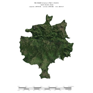 Fiji 'ye ait Güney Pasifik Okyanusu' ndaki Ono Adası, 24 Aralık 2023 'te çekilen bir uydu görüntüsüyle izole edilmiştir.