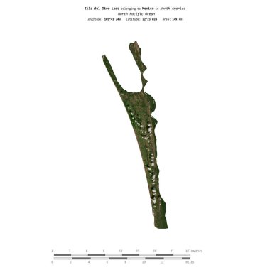 Meksika 'ya ait Kuzey Pasifik Okyanusu' ndaki Isla del Otro Lado adası 31 Aralık 2021 'de çekilmiş bir uydu görüntüsüyle izole edilmiştir.