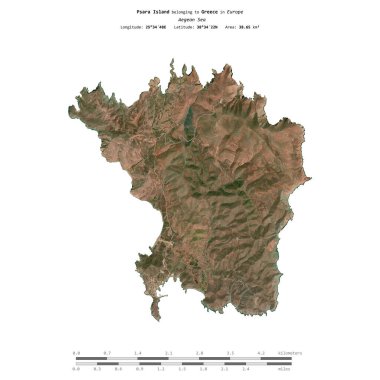 Yunanistan 'a ait Ege Denizi' ndeki Psara Adası, 12 Nisan 2023 'te çekilmiş bir uydu görüntüsüyle izole edilmiştir.