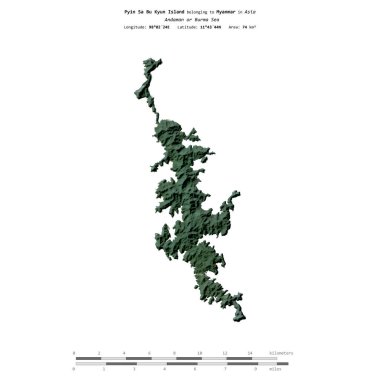 Myanmar 'a ait Andaman veya Burma Denizi' ndeki Pyin Sa Bu Kyun Adası, 31 Aralık 2019 'da çekilen uydu görüntüsüyle izole edilmiştir.