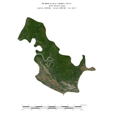 Gine 'ye ait Kuzey Atlantik Okyanusu' nda Ile Quito, 2 Mart 2020 'de çekilmiş bir uydu görüntüsüyle izole edilmiştir.