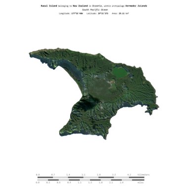 Yeni Zelanda 'ya ait Güney Pasifik Okyanusu' ndaki Raoul Adası, 28 Kasım 2022 'de çekilmiş uydu görüntüsüyle izole edilmiştir.