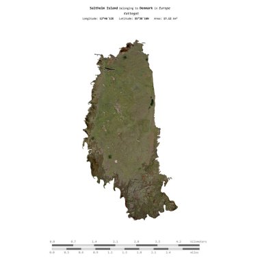 Danimarka 'ya ait Kattegat' taki Saltholm Adası, 13 Haziran 2023 'te çekilmiş bir uydu görüntüsüyle izole edilmiştir.