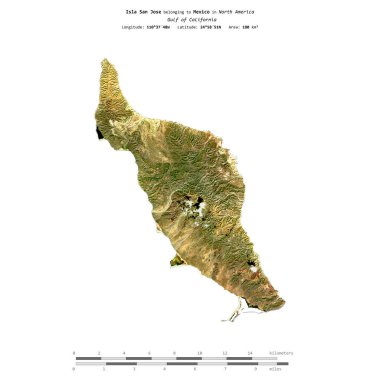 Meksika Körfezi 'ndeki San Jose Adası, 13 Ekim 2022' de çekilmiş bir uydu görüntüsüyle izole edilmiştir.