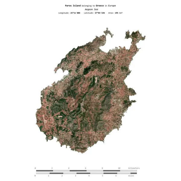 Yunanistan 'a ait Ege Denizi' ndeki Paros Adası, 31 Mart 2023 'te çekilmiş bir uydu görüntüsüyle izole edilmiştir.