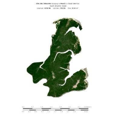 Brezilya 'ya ait Güney Atlantik Okyanusu' ndaki Ilha Sao Joaozinho, 12 Haziran 2018 'de çekilmiş bir uydu görüntüsüyle izole edilmiştir.