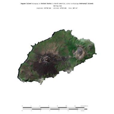 Bering Denizi 'ndeki Seguam Adası, 19 Temmuz 2023' te çekilmiş bir uydu görüntüsüyle izole edilmiştir.