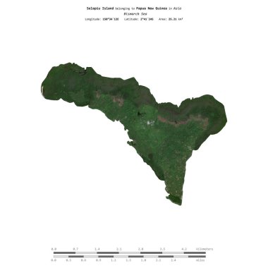 Bismarck Denizi 'ndeki Selapiu Adası, Papua Yeni Gine' ye ait. 24 Kasım 2022 'de çekilmiş bir uydu görüntüsü.