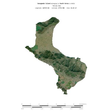 Güney Kore 'ye ait Seongmodo Adası, 31 Mart 2023' te çekilen bir uydu görüntüsüyle izole edildi.