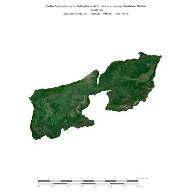 Endonezya 'ya ait Banda Denizi' ndeki Pulau Sera, 24 Nisan 2020 'de çekilmiş bir uydu görüntüsüyle izole edildi.