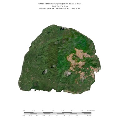Güney Pasifik Okyanusu 'ndaki Simberi Adası, Papua Yeni Gine' ye ait, 12 Ekim 2020 'de çekilmiş bir uydu görüntüsüyle izole edilmiştir.