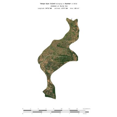 Andaman veya Burma Denizi 'ndeki Takayo Kyun Adası, Myanmar' a ait, 1 Aralık 2023 tarihli uydu görüntüsü ile izole edilmiştir.