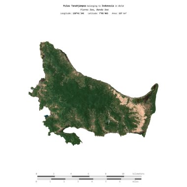 Endonezya 'ya ait Banda Denizi' ndeki Pulau Tanahjampea, 14 Ağustos 2021 'de çekilmiş bir uydu görüntüsüyle izole edilmiştir.