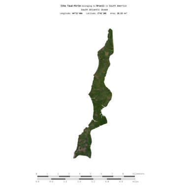 Brezilya 'ya ait Güney Atlantik Okyanusu' ndaki Ilha Taua-Mrim, 28 Temmuz 2020 'de çekilmiş bir uydu görüntüsüyle izole edilmiştir.