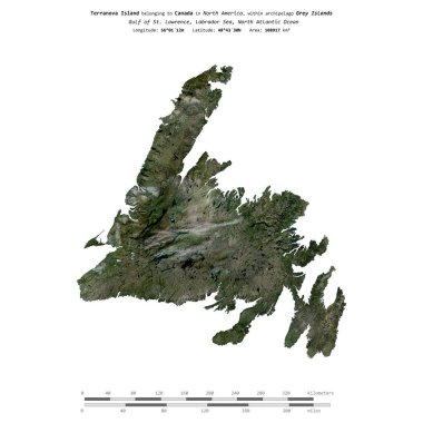 Kanada 'ya ait Labrador Denizi' ndeki Terranova Adası 28 Ekim 2023 'te çekilmiş uydu görüntüsüyle izole edilmiştir.