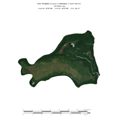 Venezuela 'ya ait Karayip Denizi' ndeki Turuepano Adası 1 Nisan 2020 'de çekilmiş bir uydu görüntüsüyle izole edilmiştir.