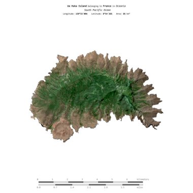 Güney Pasifik Okyanusu 'ndaki Ua Huka Adası, 26 Eylül 2017' de çekilmiş bir uydu görüntüsüyle izole edilmiştir.