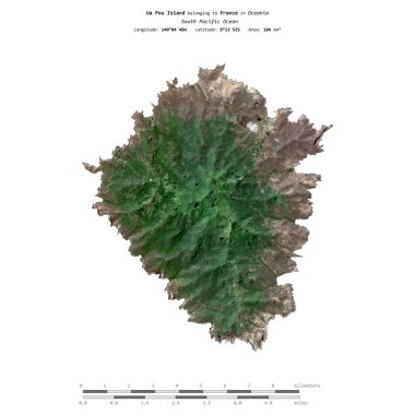 Fransa 'ya ait Güney Pasifik Okyanusu' ndaki Ua Pou Adası 10 Aralık 2019 'da çekilen uydu görüntüsüyle izole edilmiştir.