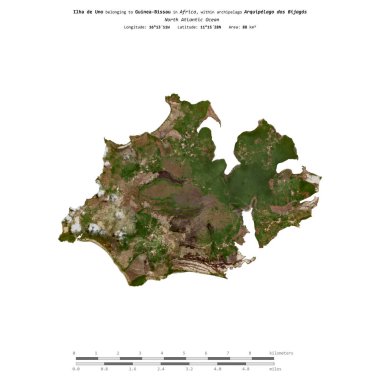 Kuzey Atlantik Okyanusu 'ndaki Ilha de Uno, Gine-Bissau' ya ait, 13 Mayıs 2024 'te çekilmiş bir uydu görüntüsüyle izole edilmiştir.