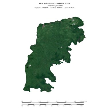 Endonezya 'ya ait Güney Pasifik Okyanusu' ndaki Pulau Warir, 19 Mart 2017 'de çekilmiş bir uydu görüntüsüyle izole edilmiştir.
