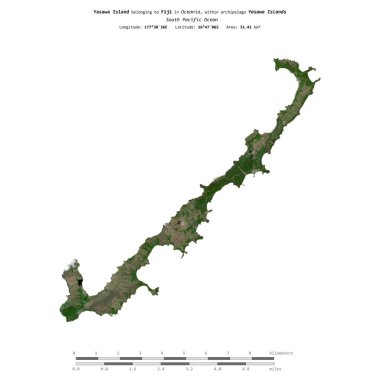 Fiji 'ye ait Güney Pasifik Okyanusu' ndaki Yasawa Adası 22 Kasım 2023 'te çekilmiş bir uydu görüntüsüyle izole edilmiştir.