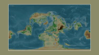 Bothnia Körfezi. Patterson silindirik projeksiyonunda renkli bir yükseklik haritasına yakın plan