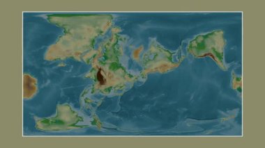 Doğu Sibirya Denizi. Patterson silindirik projeksiyonunda renkli bir yükseklik haritasına yakın plan
