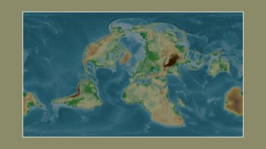 İngiliz kanalı. Patterson silindirik projeksiyonunda renkli bir yükseklik haritasına yakın plan