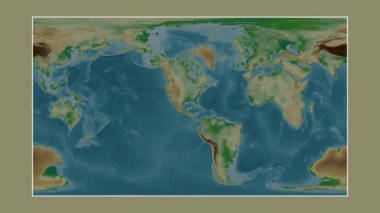 Meksika Körfezi. Patterson silindirik projeksiyonunda renkli bir yükseklik haritasına yakın plan