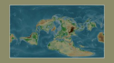 Norveç Denizi. Patterson silindirik projeksiyonunda renkli bir yükseklik haritasına yakın plan