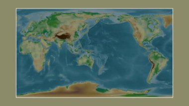 Solomon Denizi. Patterson silindirik projeksiyonunda renkli bir yükseklik haritasına yakın plan