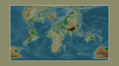 Süveyş Körfezi. Patterson silindirik projeksiyonunda renkli bir yükseklik haritasına yakın plan