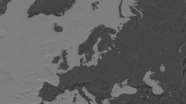 Baltık Denizi. Patterson silindirik projeksiyonunda bir bileklik yükseklik haritasında konum diyagramı