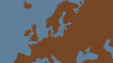 Patterson silindirik projeksiyonunda Dünya 'nın katı renk haritasının arka planında alt havzaları hariç tutan Baltık Denizi